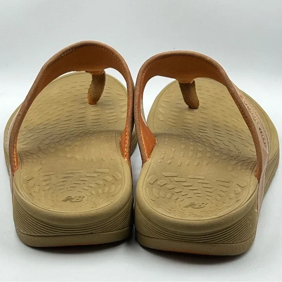 New Balance Wellness Thong Sandals Brown & Orange Women’s Shoe Sz.8 B Flip Flop - Picture 3 of 6